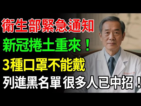 新冠再次捲土重來！衛生部警告：3種口罩千萬不能戴！已列入黑名單，很多人都已經中招，快來看看你有沒有！【中老年講堂】