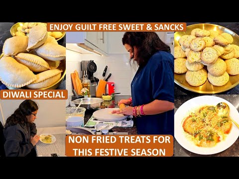 Diwali Delicacies - Non Fried Healthy Diwali Sweets & Snacks | Gunjia, Ras Malai Cookies & Dahi Vada