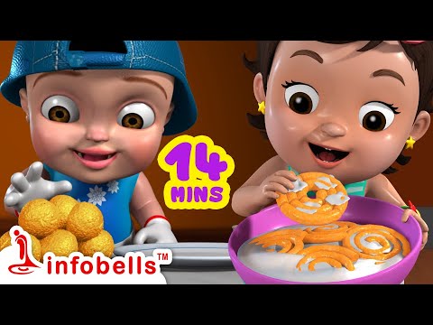 வட்டமான லட்டு தட்டு நிறைய லட்டு - Vattamana Thattu | Tamil Rhymes for Children | Infobells