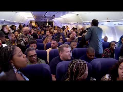 Kanye West Performs “Jesus Walks” With James Corden On Airplane