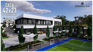 Diseño de casa de concepto abierto con elegancia moderna | 42x23m 2 Storey | Jorman