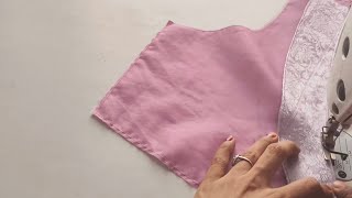 Blouse design cutting and stitching. Back neck design. Blouse designs.