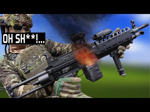 LMG SELF-DESTRUCTS At Airsoft Game 💥 Novritsch SSR249