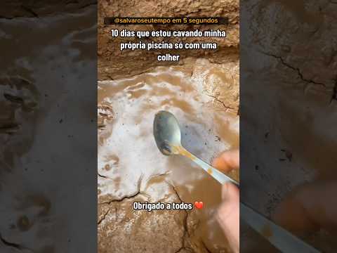 Cavando uma piscina com uma colher com fagnercreative1 #piscina #brownie #colher #curiosidades #fy