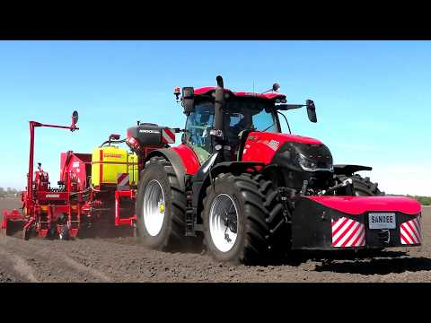 Aardappelen poten met Grimme GL 860 Compacta 8 rij. Loonbedrijf Sandee Onstwedde. 4K.