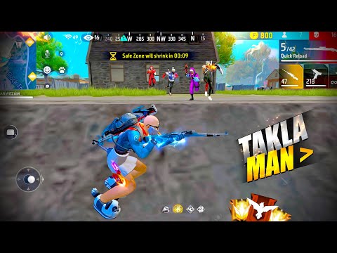 FREE FIRE 🔥" Takla Man " Solo vs Squad Kar98 + Awm 🤯 20 Kills Total - Garena freefire #freefire