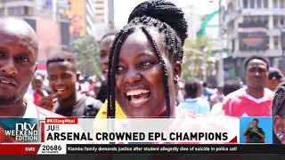YouTube video thumbnail:  Kenya Comes to a Standstill as Jubilant Arsenal Fans Celebrate a Historic EPL Triumph