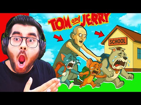 😂 TOM,  JERRY & SPIKE Multiplayer Ft. GRANNY 😂 | Scary School | Funny | Hitesh KS