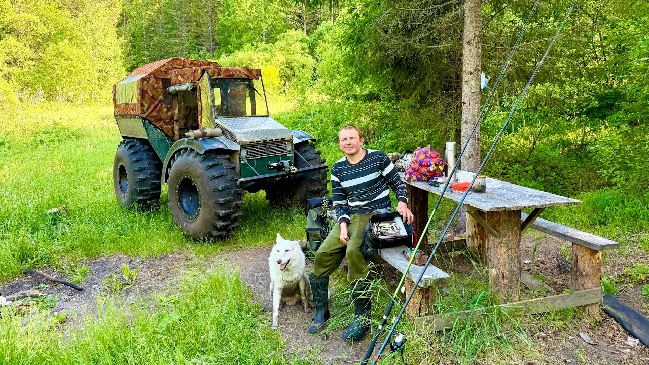 Ловим хариуса на таёжной реке. Первый выезд рыбалки блёснами.