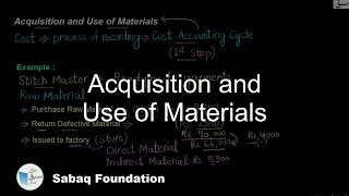 Acquisition and Use of Materials
