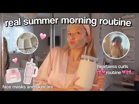 REAL SUMMER MORNING ROUTINE 💗 12AM, selfcare + grwm