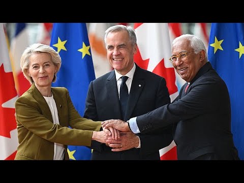 YouTube video thumbnail: EU and Canada Forge Closer Ties With New Defence and Trade Partnership