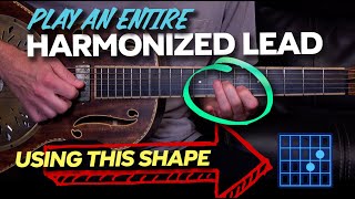 Use 1 shape to play an entire harmonized lead all over the neck (w 2 fingers) Guitar Lesson - ML120