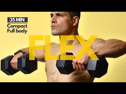 35-Min Controlled Full Body + Abs Dumbbell Workout | No Jump, No Repeat, Compact Strength Training