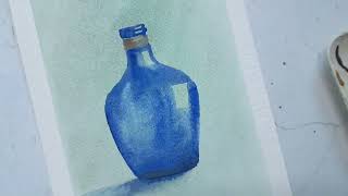 NO SKETCH EASY watercolor still life painting  tutorial for beginners.  