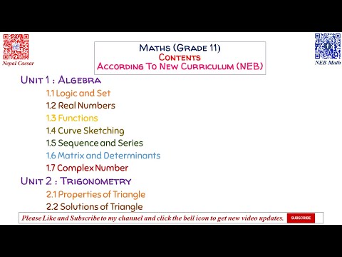 Class 11 Maths (NEB) || Scope and Contents of New...