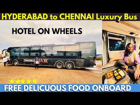 Most Luxurious VOLVO 9600 Bus with Free Delicious Food😋 | Hyderabad to Chennai Zingbus Max Journey