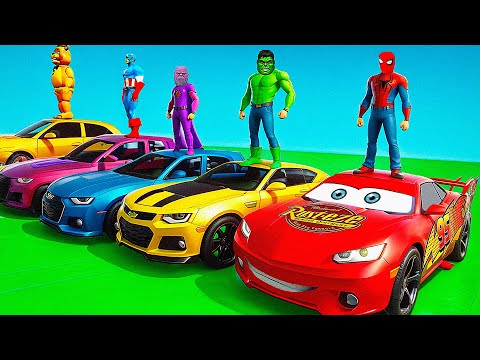 الأبطال الخارقين على القضبان دوامة قمع جسر 🏍️🐱‍SPIDER MAN!on Motorcycle in Spiral Bridge Stunt Rid