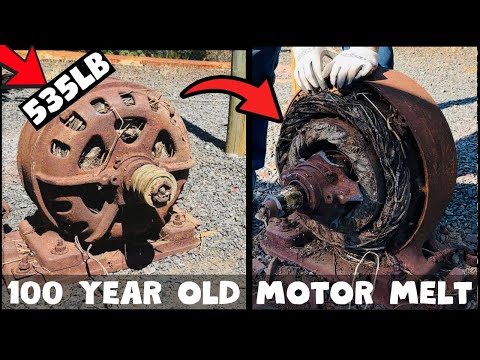 100 Year Old Motor Melt - Massive Copper Haul - ASMR Metal Melting - Trash To Treasure - BigStackD