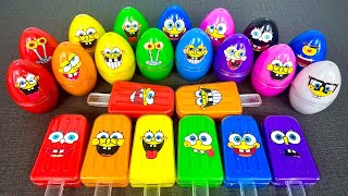 SpongeBob Clay in Slime Coloring 🌈 ASMR Hunt with Patrick and Squidward