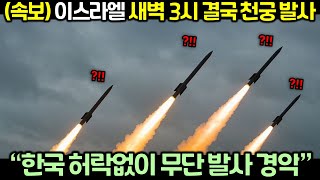 (속보) 이스라엘 결국 천궁 30대 동시 발사! “한국이 이스라엘을 살렸다!”