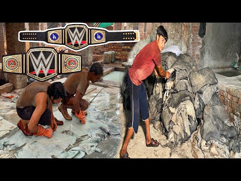 How WWE Wrestling Championship Belt Made From Cow Hides || unbelievable Process of Leather WWE Belt
