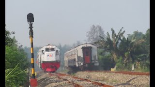 Dua Kereta Antar Kota Bertemu di Lintas Batang Kuis