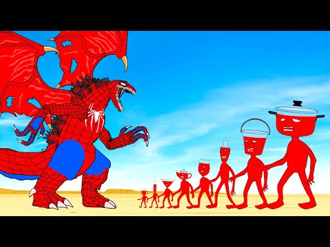 Rescue SPIDER SHIN GODZILLA Vs Evolution Of MONSTER RADIATION: Returning From The Dead SECRET- FUNNY