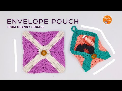 Easy Crochet Pouch | Granny Square Crochet Envelope Pouch Wallet for Beginners