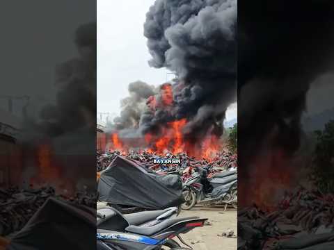 Motor kebakar, 150 unit hangus! Buruh cuma disuruh sabar? Gila sih⁉️😱 #shorts #kebakaran