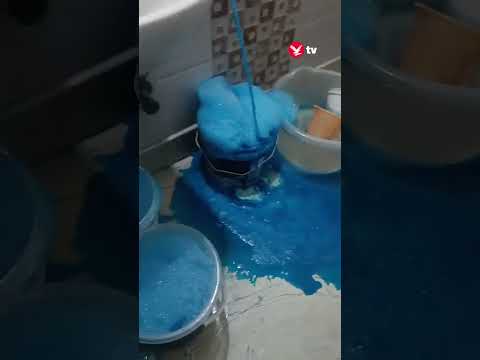 Bright blue water flows from taps inside Delhi homes #news #shorts