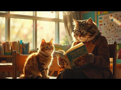 🎒🐾 Kitten's First Day of School – A New Adventure for Ginger and Mama Cat