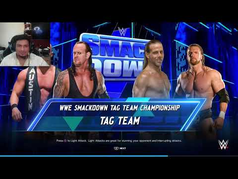 Face Cam on WWE 2k24 The Undertaker and Stone Cold VS. Triple H and Shawn Michaels in Hindi