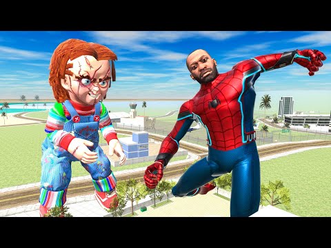 Franklin Spider Man VS Scary Chucky Doll In Indian Bikes Driving 3D