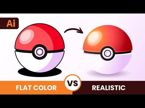 Adobe Illustrator Tutorial - Flat Design vs Realistic 3D Gradient!