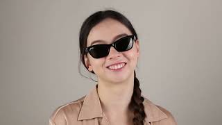 Ray-Ban RB2299 Lady Burbank 901/31 Cat Eye Shiny Black Sunglasses