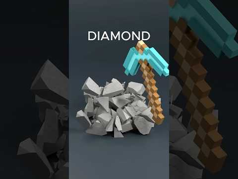Minecraft Pickaxe vs Stone 🪵🪨💎💥⛏ 3D Simulation 🪄✨