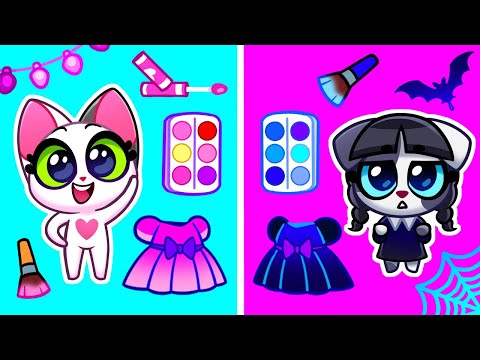 My Magic Doll Came to Life! 🖤 Pink vs Black Challenge 🩷 Lost Color Song for Kids