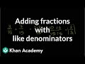 Adding Fractions with Like Denominators