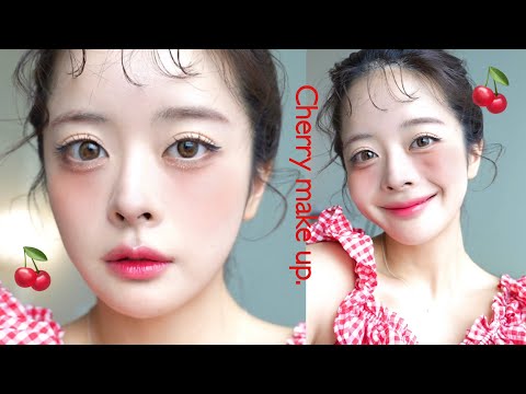 真夏のチェリーメイク🍒❤️Summer Cherry Make Up.