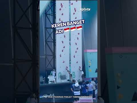 Aksi Atlet Panjat Tebing Indonesia, Rahmad Adi Mulyono, di Olimpiade 2024