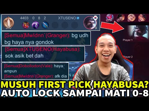 MUSUH FIRST PICK AMBIL HAYABUSA? KITA LOCK DIA SAMPAI MATI 0-8 ! DIA SAMPAI AFK & MARAH WKWK - MLBB