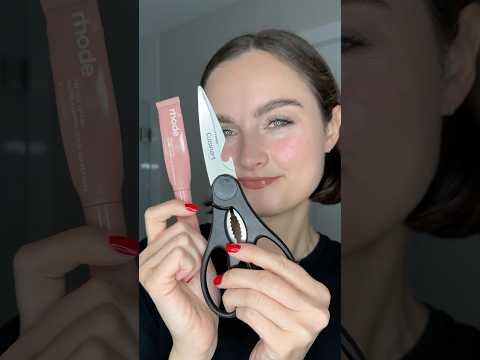 Cutting Rhode Lip Tint in Half ✂️✨😇. #rhode #rhodeliptreatment #shorts