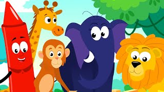 Zoo Song | Learn Animal Names & Sounds | Fun Animal Rhymes for Kids