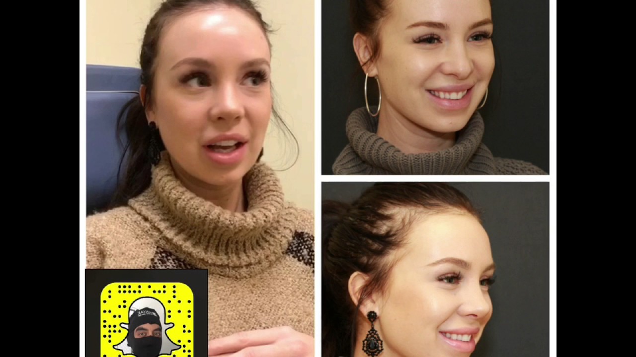 Woman speaking, three images with varying expressions.