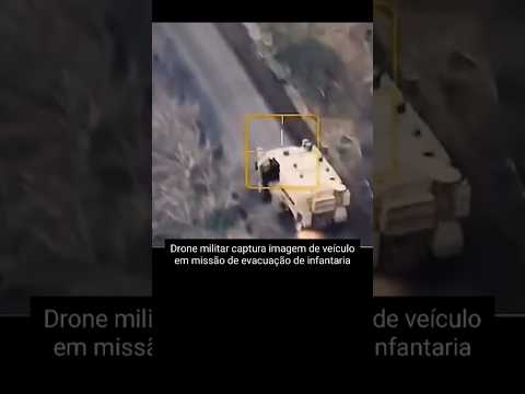 Drone militar acompanha veículo em missão para evacuação de infantaria