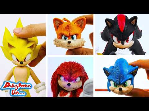 Como hacer a Sonic Tails Shadow Knuckles || Todas mis esculturas SONIC de plastilina || DibujAme Un