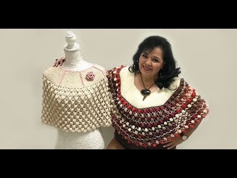 🌸Cómo Tejer esta Capa o Poncho Otoñal - Ganchillo muy Fácil y Rápido - Yo Tejo con LAURA CEPEDA🌸