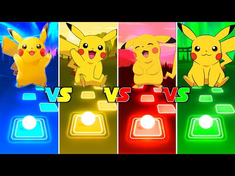 What Happens When 4 Pikachu Play Tiles Hop Together?