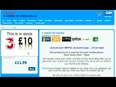 Buy Three Top Up Voucher Online Paypal 07 21